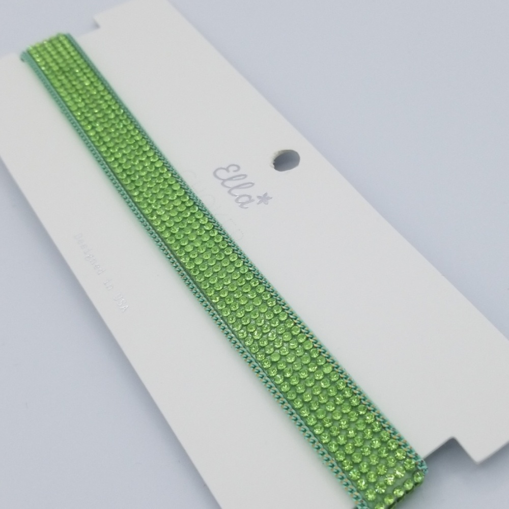 Green Rhinestone Choker - Picture 3 of 3